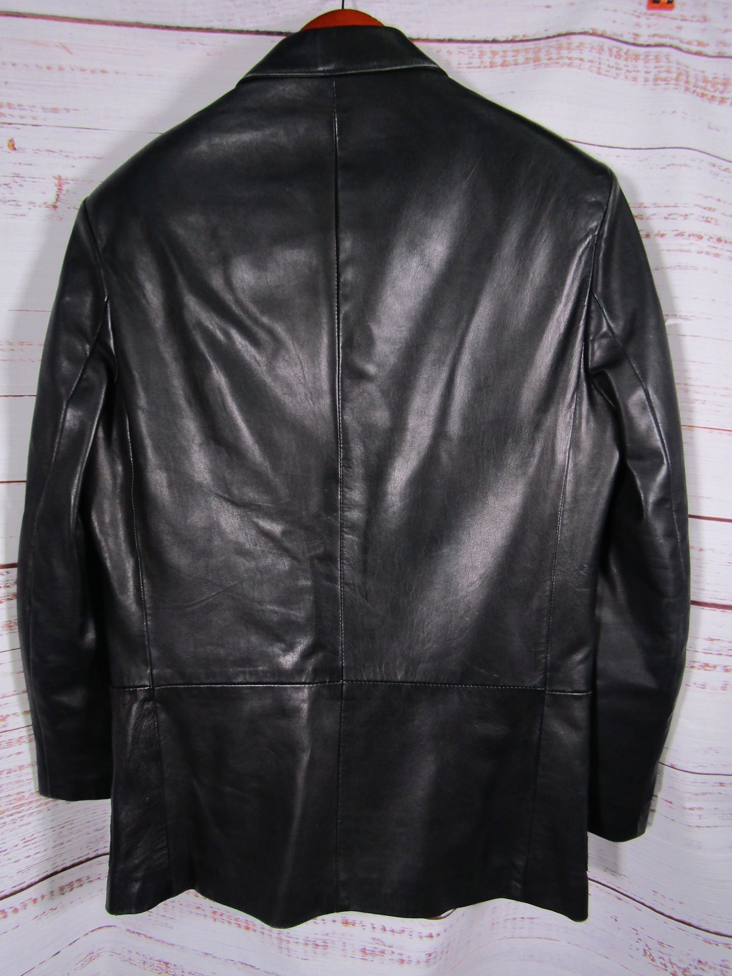 Danier Men's Black Leather Blazer Jacket Size 36 - 38 Made in Canada