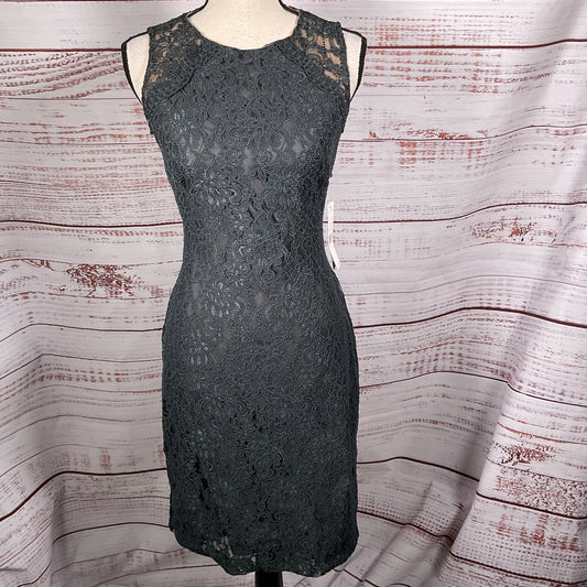 NWT LAUREN RALPH LAUREN Women's Gray Beaded Lace Sleeveless Cocktail Dress- SZ 8