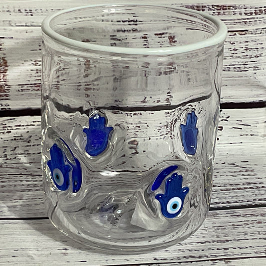 NEW ANTHROPOLOGIE Evil Eye Hamsa Glass- 4.5"