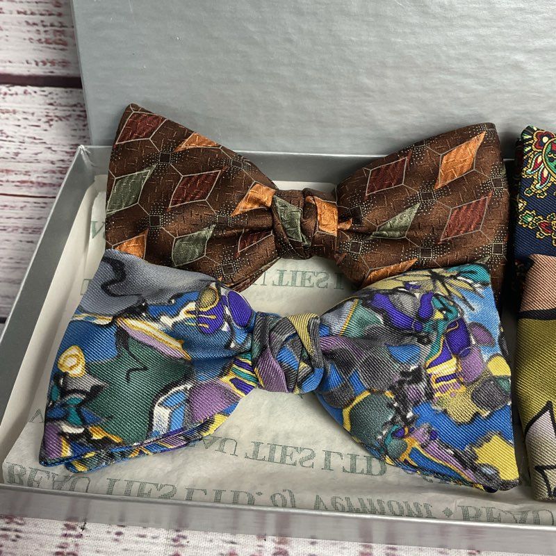 Beau Ties of Vermont 4 pc. Multicolor Bold Pattern Clip-On Bow Tie Set