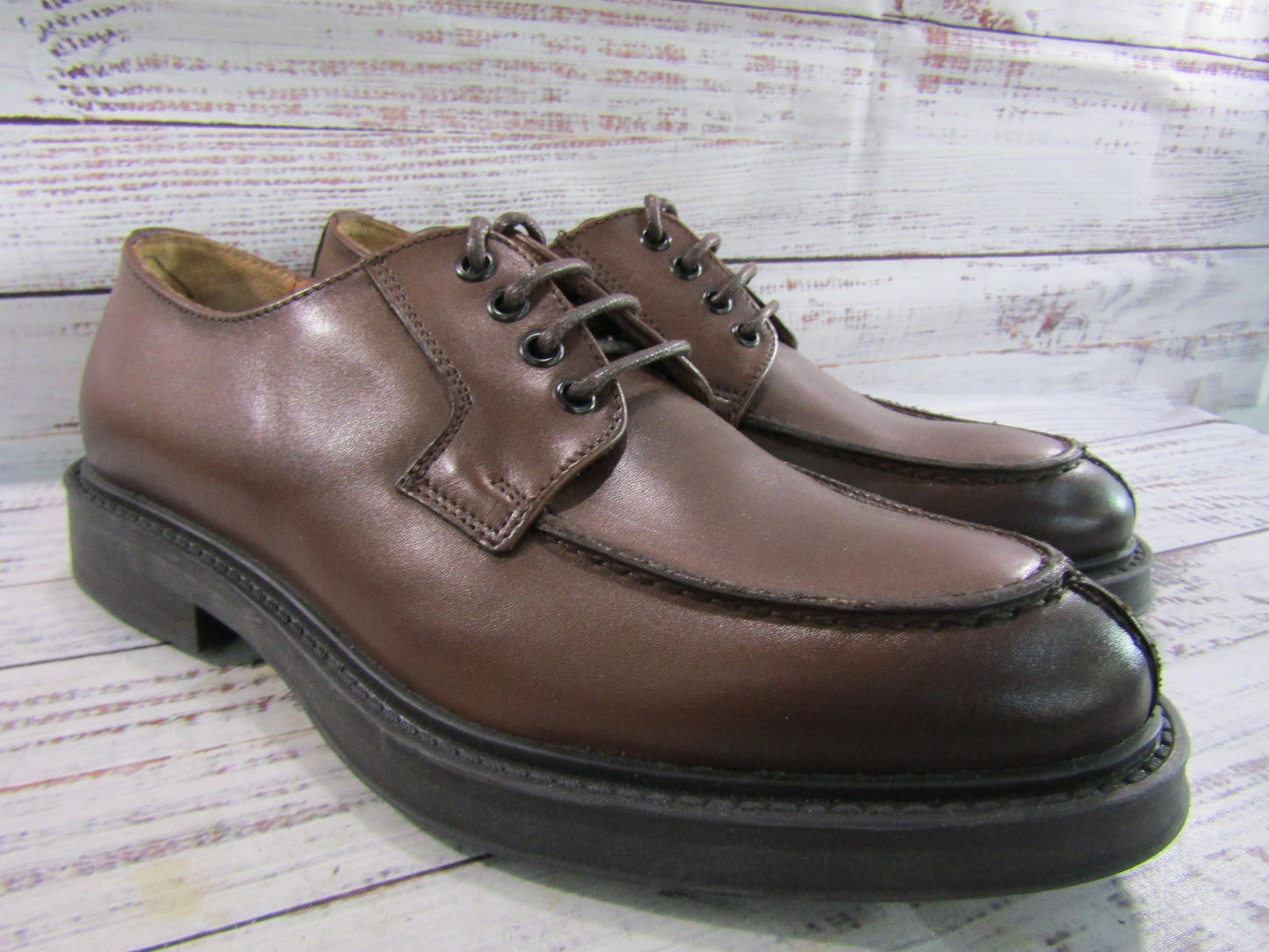 Bruno Magli Tyler Mens Brown Leather Split Toe Oxford Shoes Size 7 Made in Italy