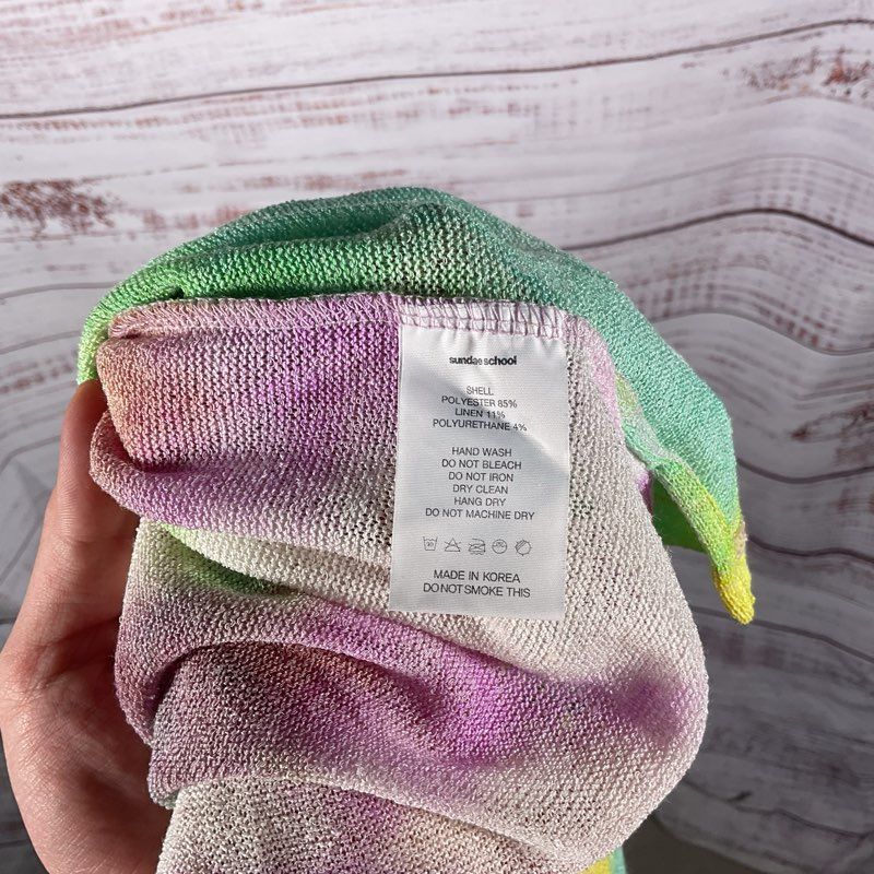Sundae School Pastel Tie Dye Long Sleeve 1/4 Button Rugby Sweater Size XL