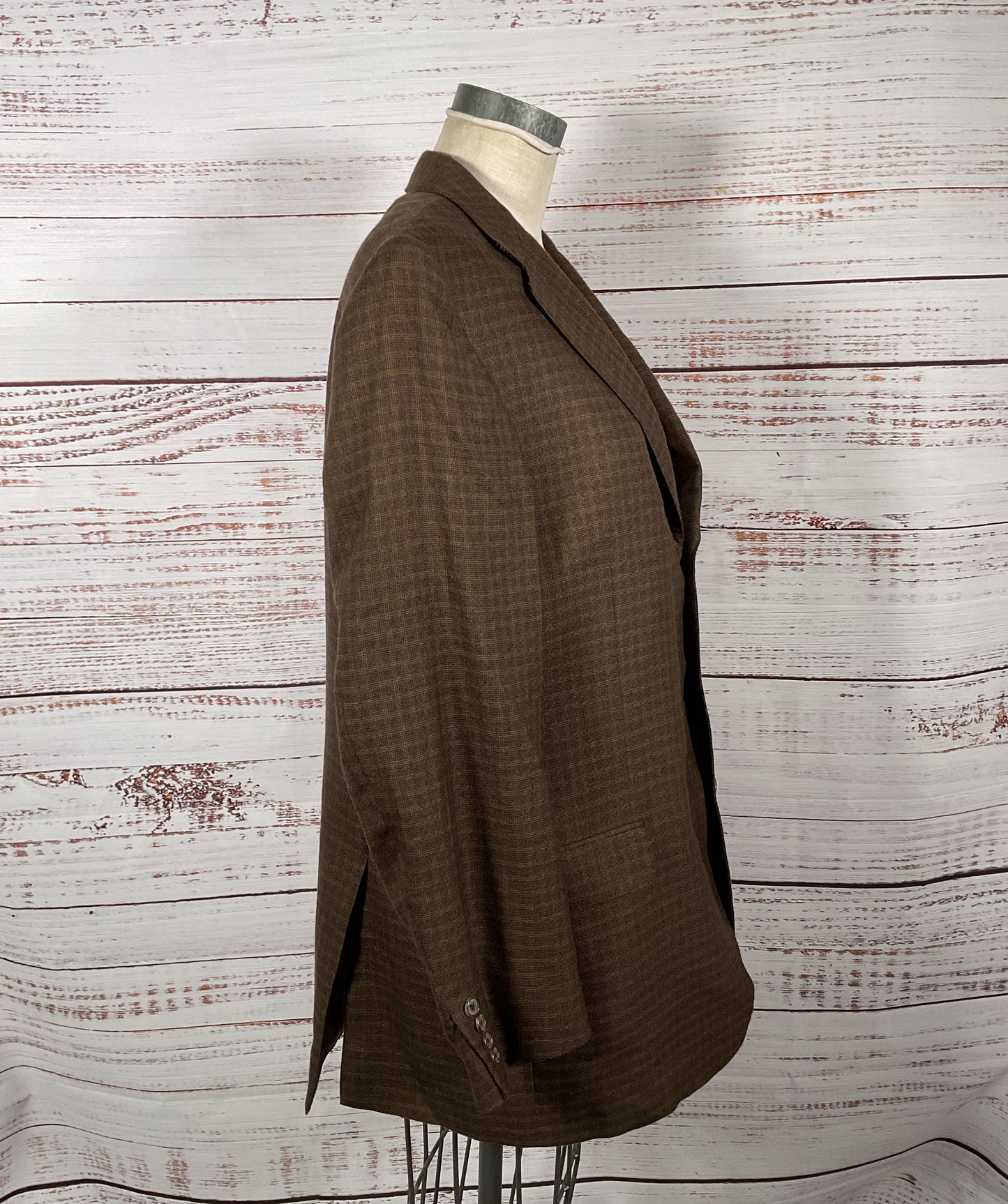 Ermenegildo Zegna Brown Cashmere 3 Button Blazer Padded Shoulder Men's - Size 52