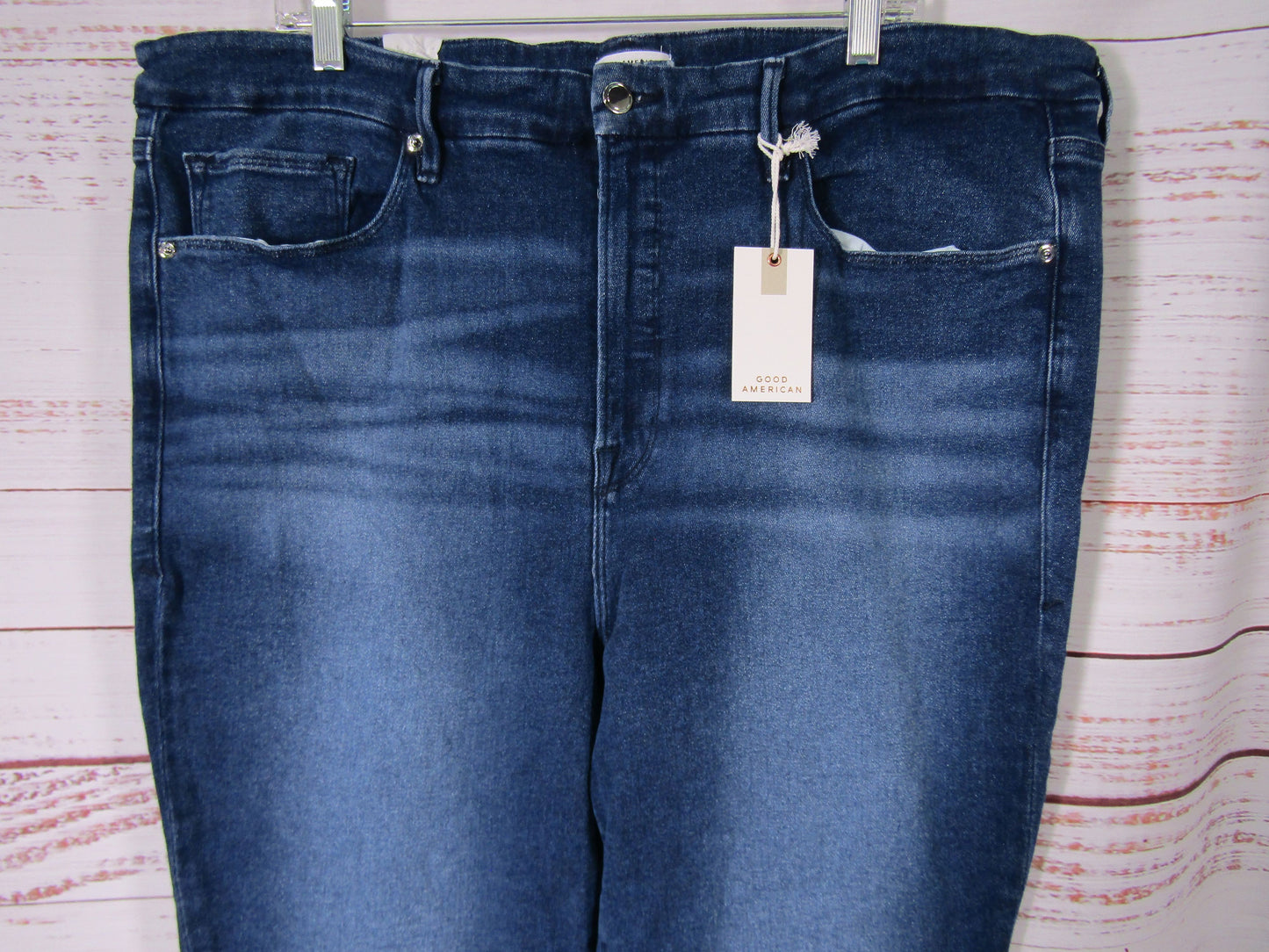 Good American Good Waist Women's Blue High Rise Skinny Jeans Size 22