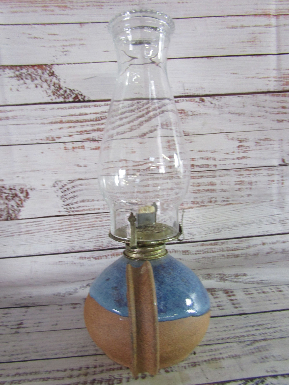 Handcrafted Glazed Ceramic Hurricane Lamp