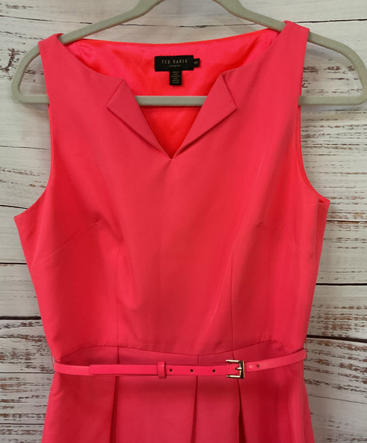 Ted Baker Halina Women's Sleeveless Pink Belted Dress Size M
