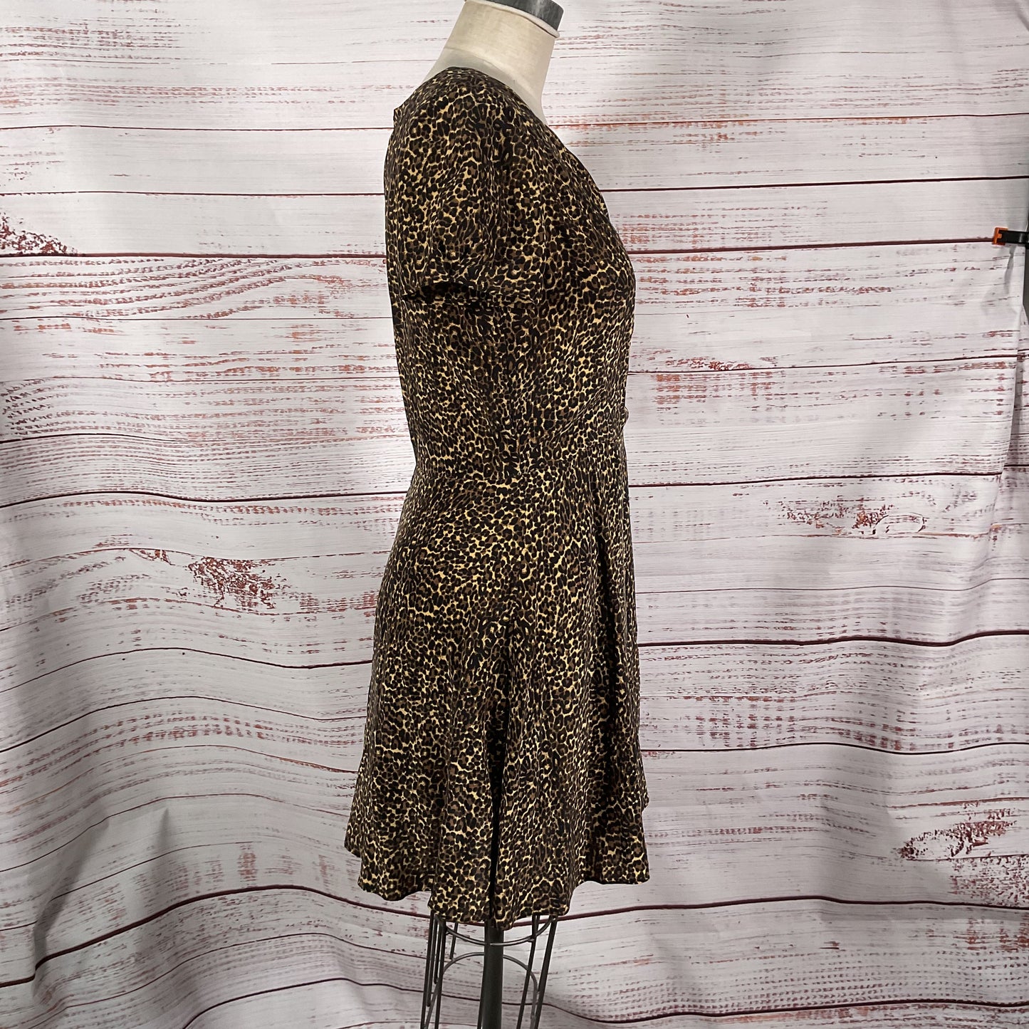 The Kooples Leopard Print Silk Back Zip Wrap Style Dress - Size L