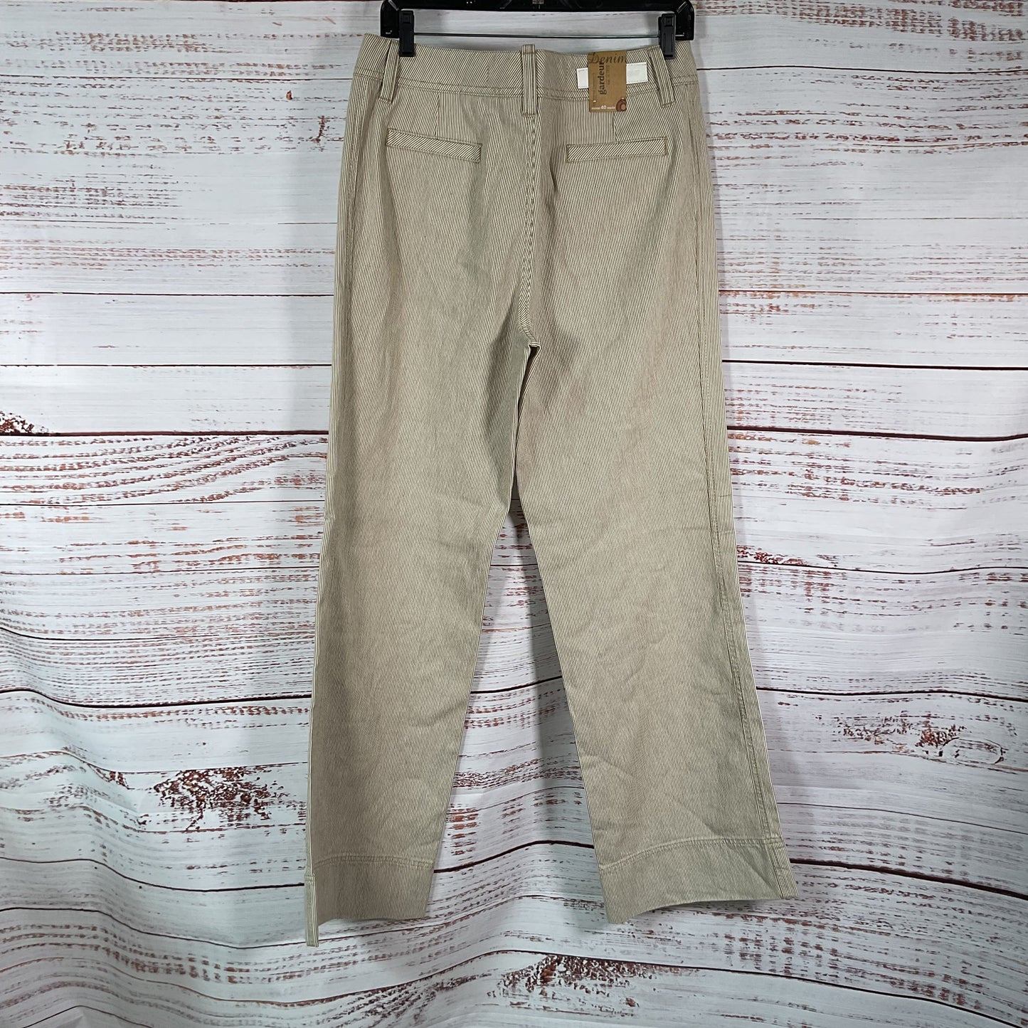 Gardeur Denim Brown White Stripe Slim Pants - Size 10 New