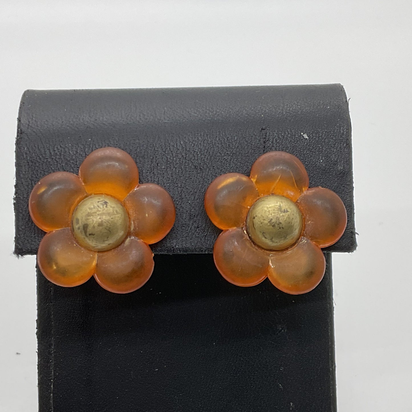 Set of 3 VTG. Enamel, Faux Pearl and Lucite Clip-On Earrings