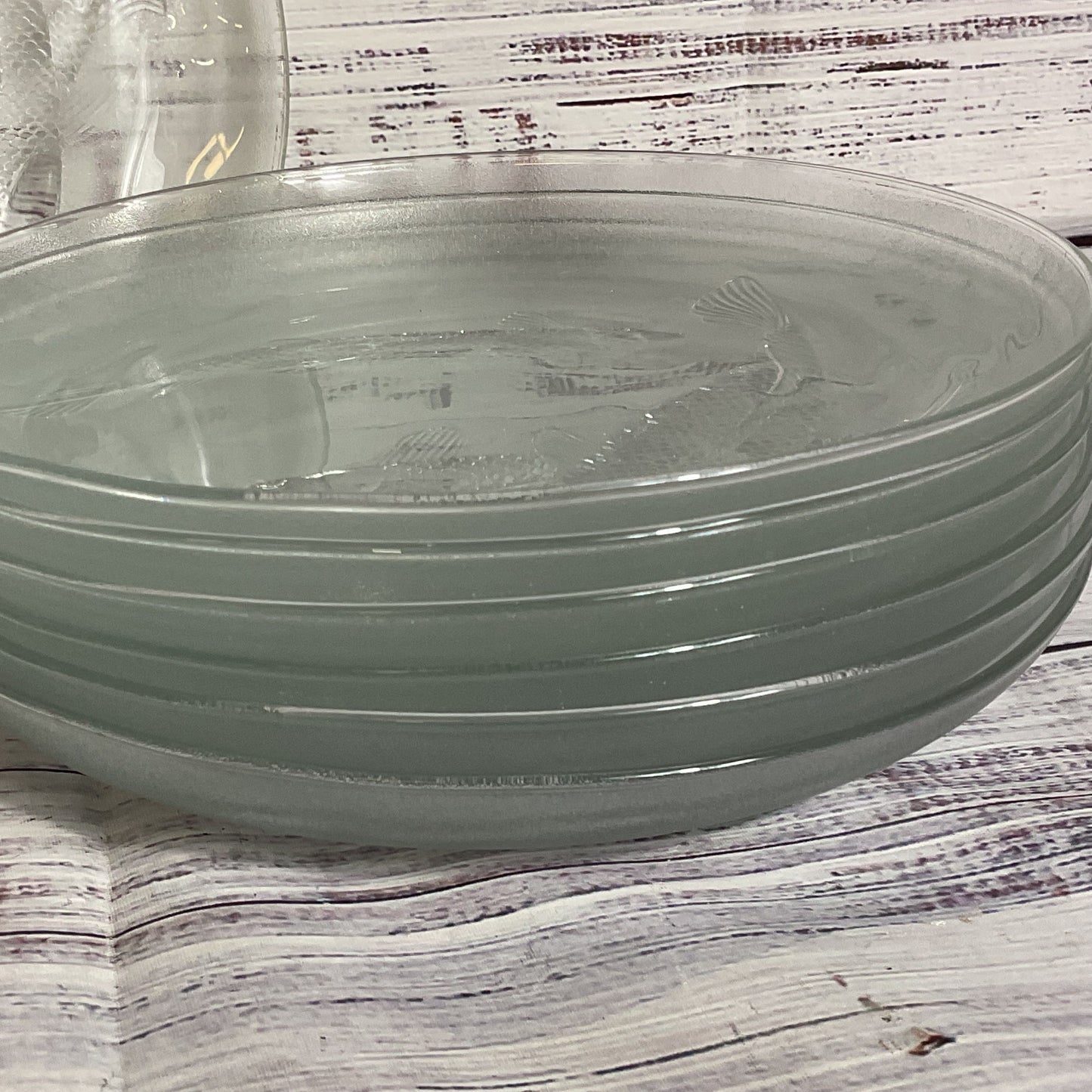 VTG. FIRNA Indonesia Koi Fish 9" Glass Plates