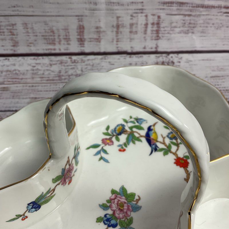 Ainsley Pembroke Porcelain Strawberry Basket Floral Tea Tray