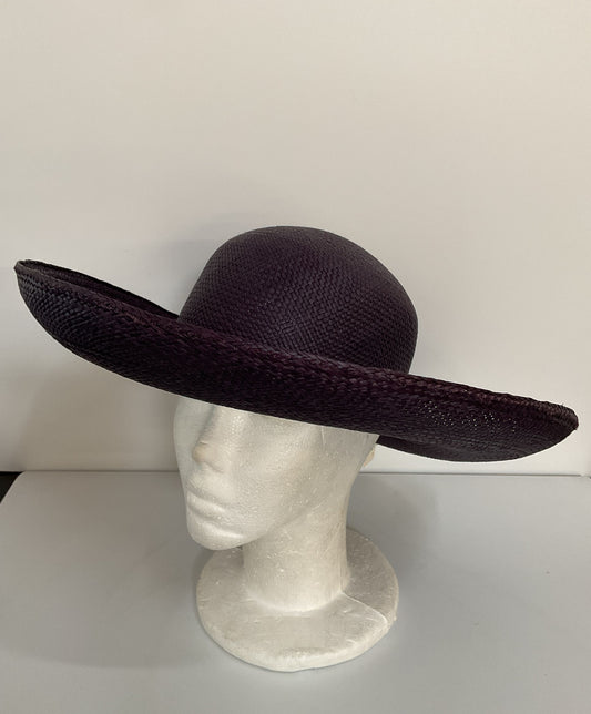 Vintage Nordstrom Women's Purple Straw Hat Size S Made in Ecuador