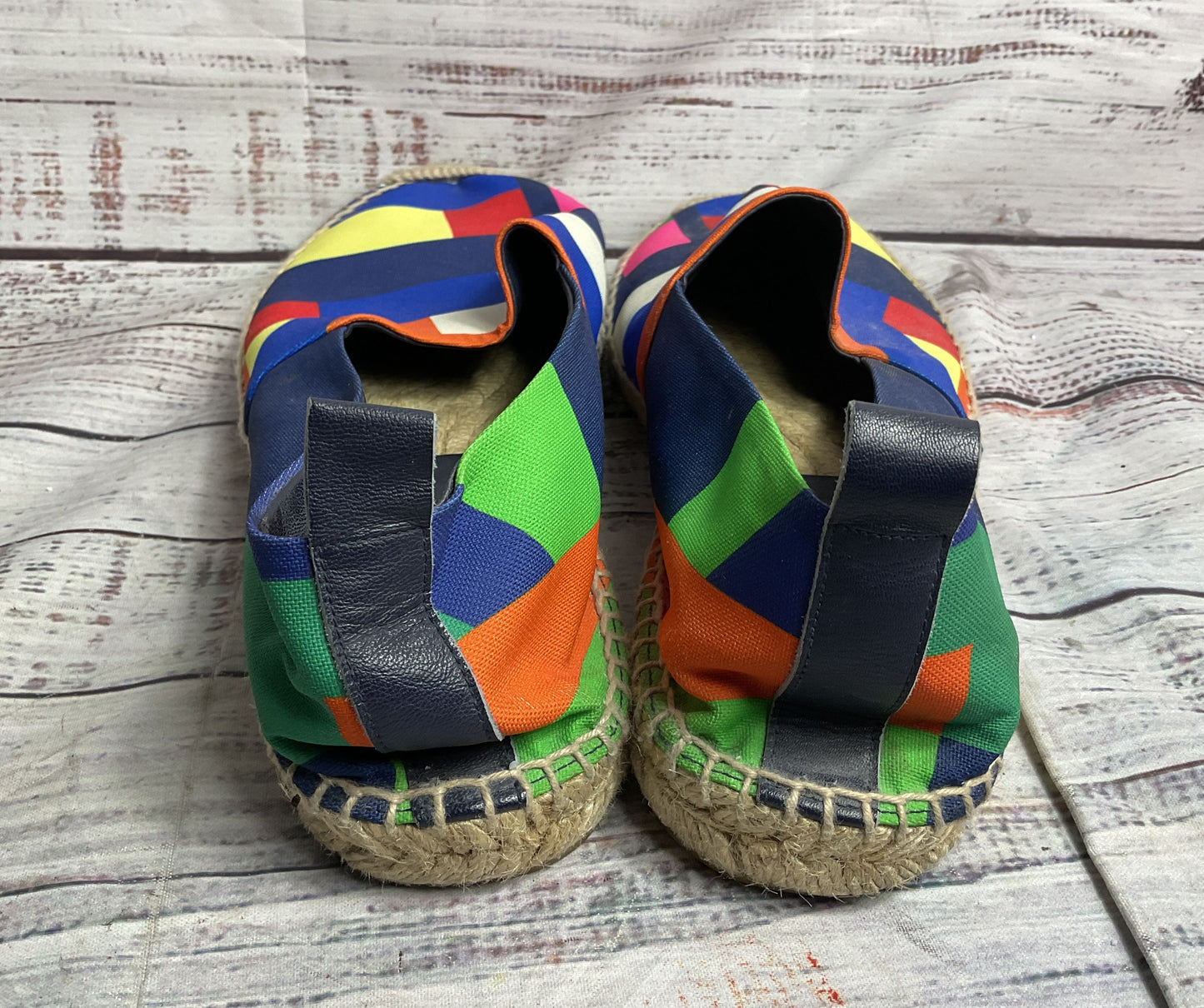 Ralph Lauren Canvas Slip On Espadrilles Loafers Multicolor 8