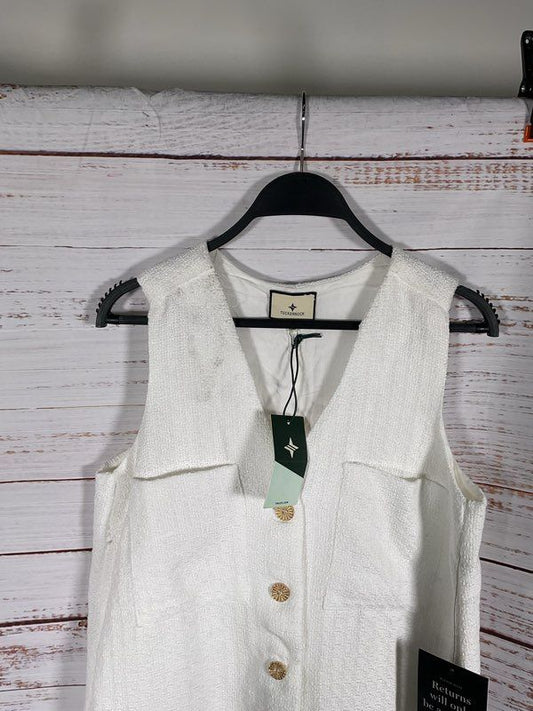 Tuckernuck White Tuckernuck Pomander Place Myla Textured Romper Size XS