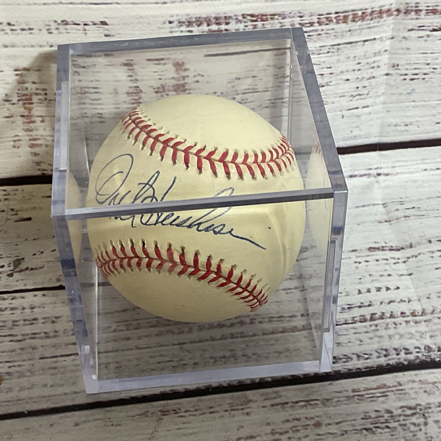 Signed OREL HERSHISER RO-N Official National League Ball with Case