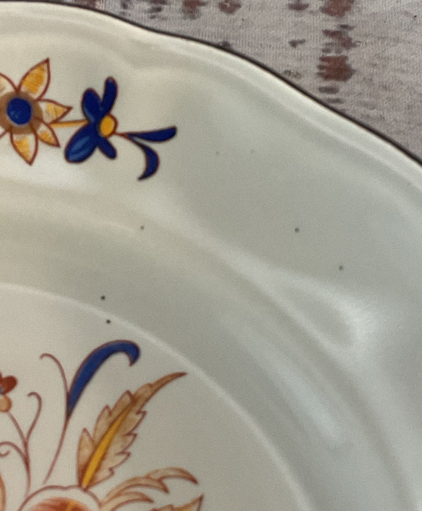 Luneville France Louis XV Paquerette Set of 5 Bread Plates Multicolor