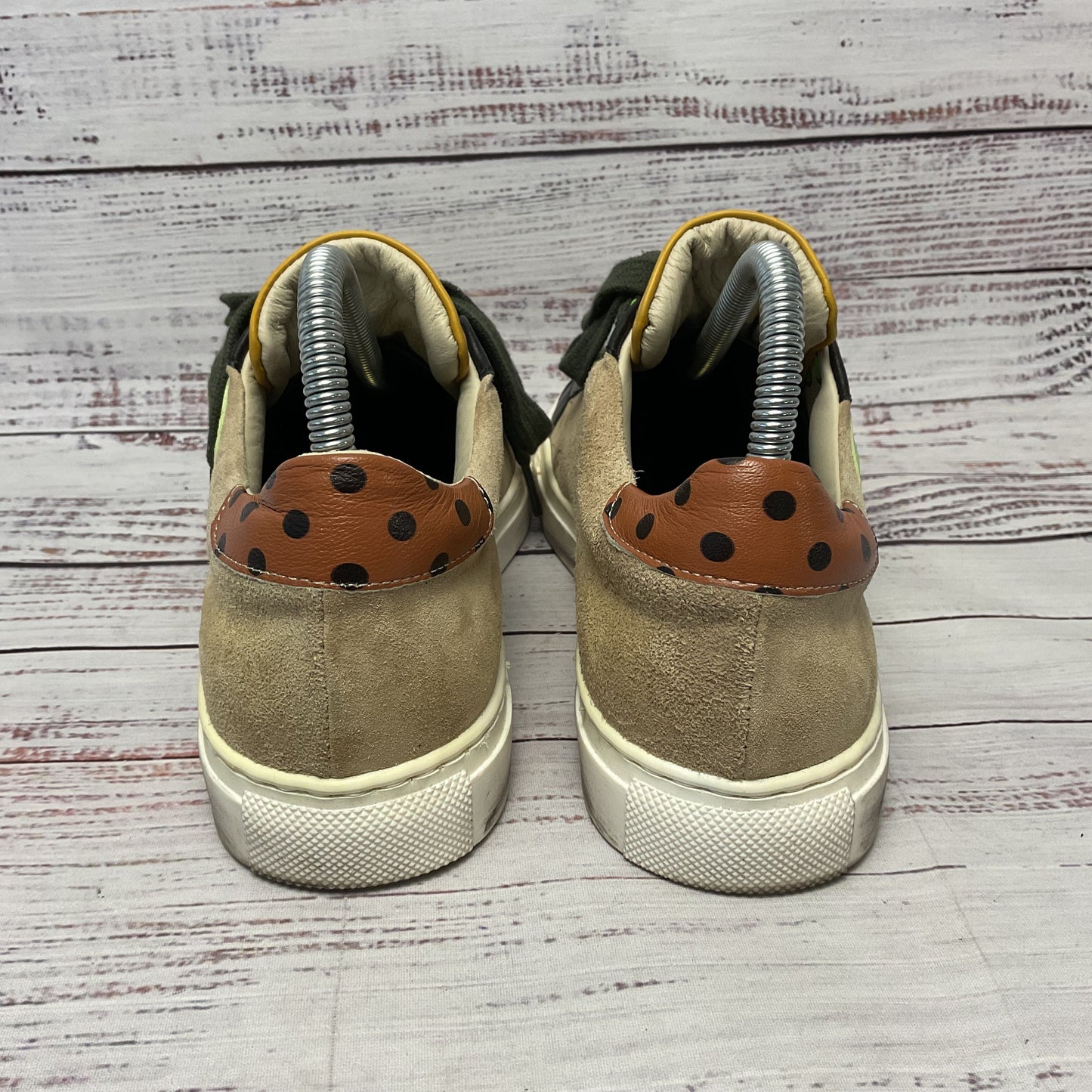 eBarrito Multicolor Polkadot Leather Sneaker Casual Shoe Women 7.5
