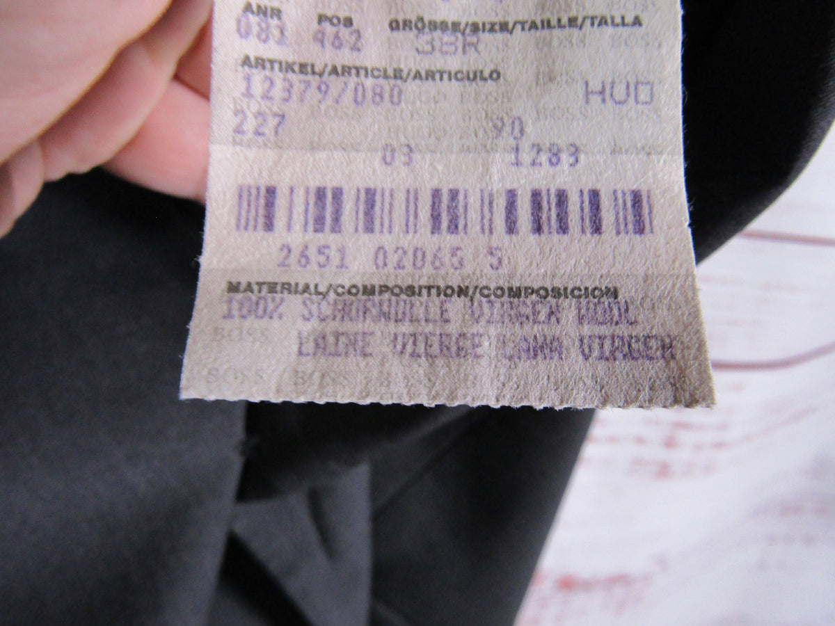 Vintage Hugo Boss Men's Gray Wool Blazer Jacket Size 38 Made in The USA