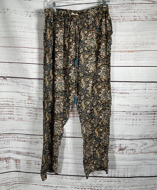 Figue Silk Sheer Print Drawstring Pants Multicolor L