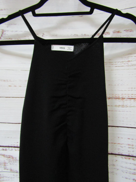 Mango Women's Black Knit Spaghetti Strap Sleeve Dress Size M