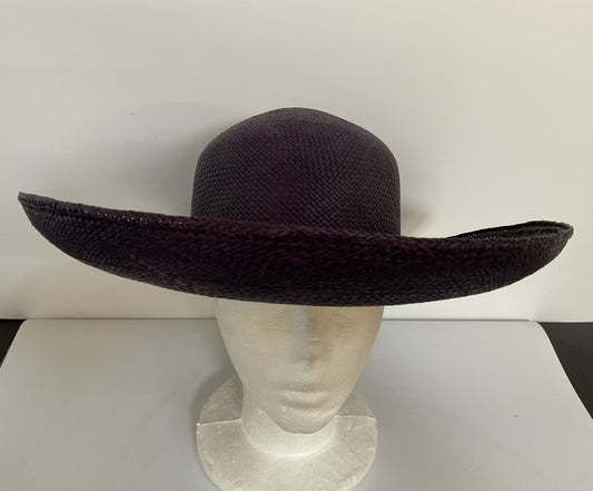 Vintage Nordstrom Women's Purple Straw Hat Size S Made in Ecuador