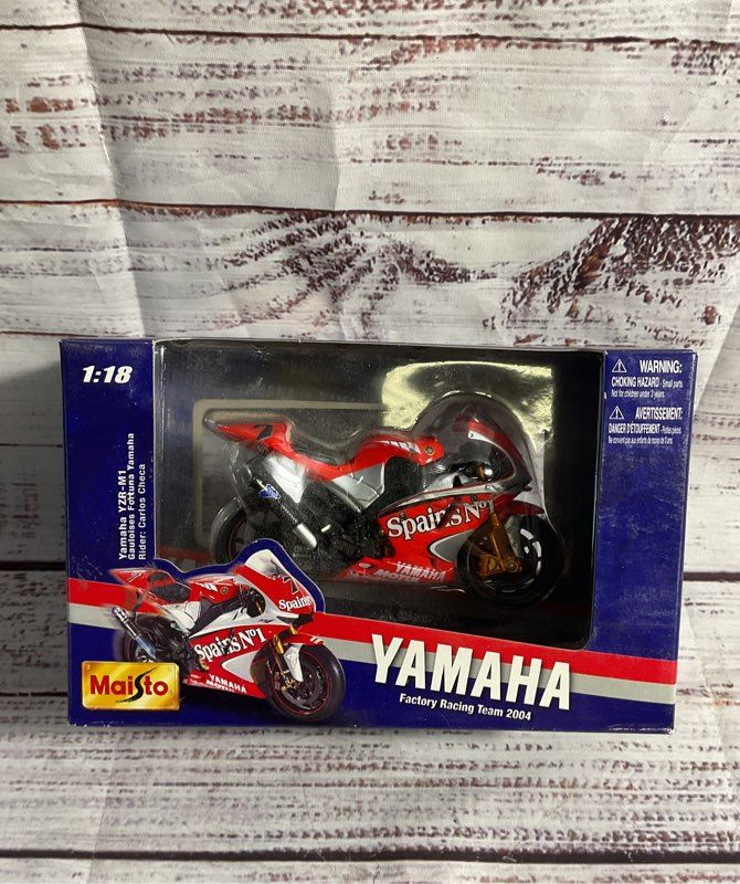 2004 Maisto Moto Gp 1:18 #7 Carlos Checa Spains No.1 Yamaha Yzr M1 New