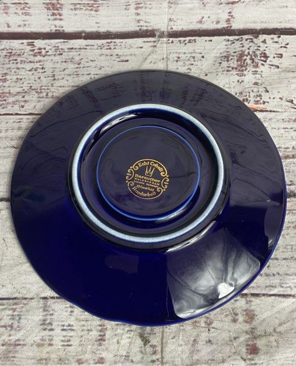 Bareuther Waldsassen Echt Vintage 22K Gold Germany Set of 4 Saucers Cobalt