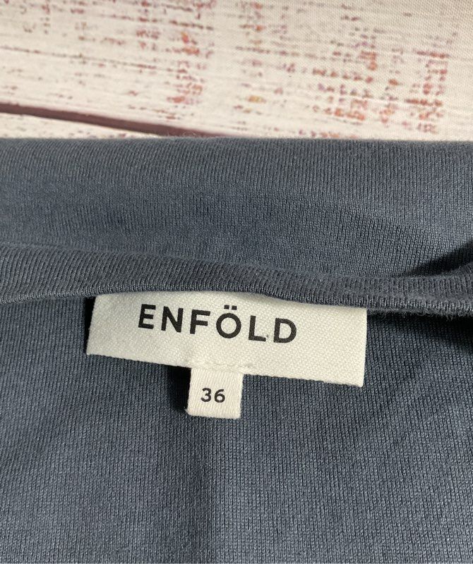 ENFOLD Women's Grey & Yellow Layer Long Sleeve Shirt Size 36 Made in Japan