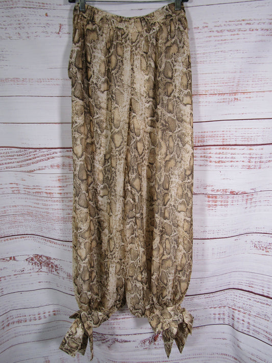 Bardot Alira Women's Brown Snake Print Balloon Pants Size 4