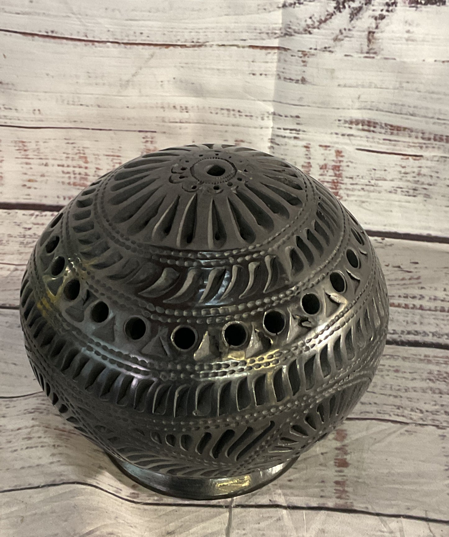 Handmade Barro Negro Rounded Bottom Vase Black