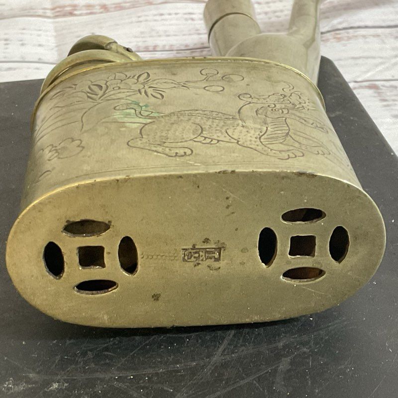 ANTIQUE Chinese Asian Opium Smoking Paktong Water Pipe