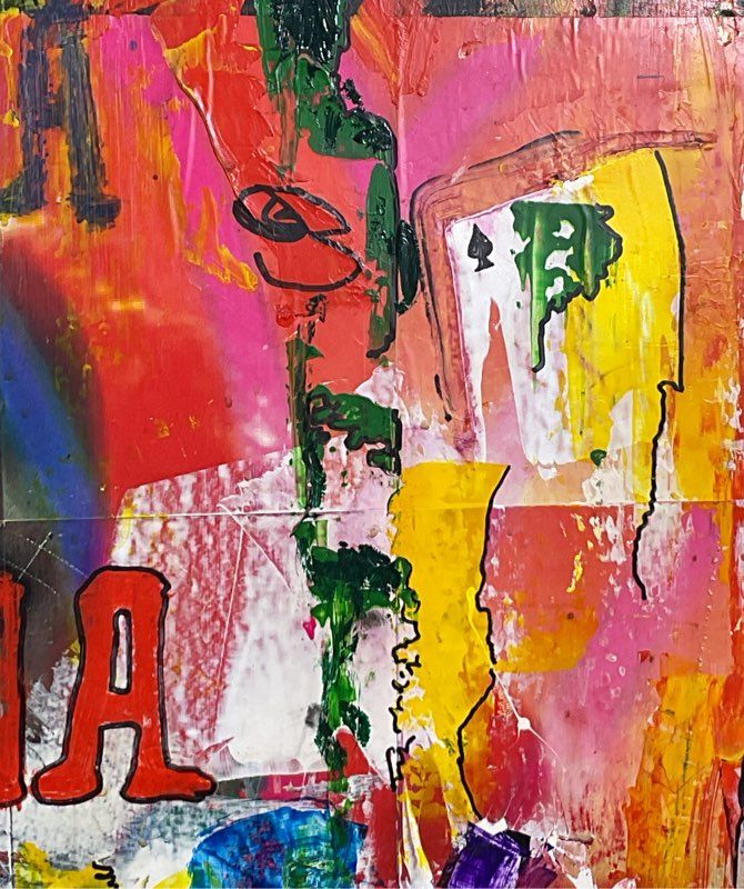 David Deak Original Total Force 1992 Mixed Media Wood 54 x 42Canvas Art