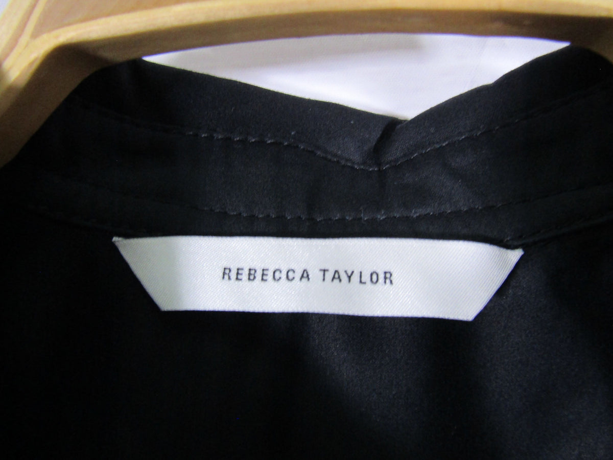 Rebecca Taylor Women's Black Heavy Cotton Dress Shirt Size XS