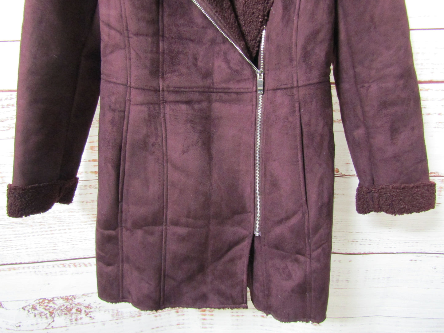 Donna Karan Women's Purple Faux Fur Coat Size XS