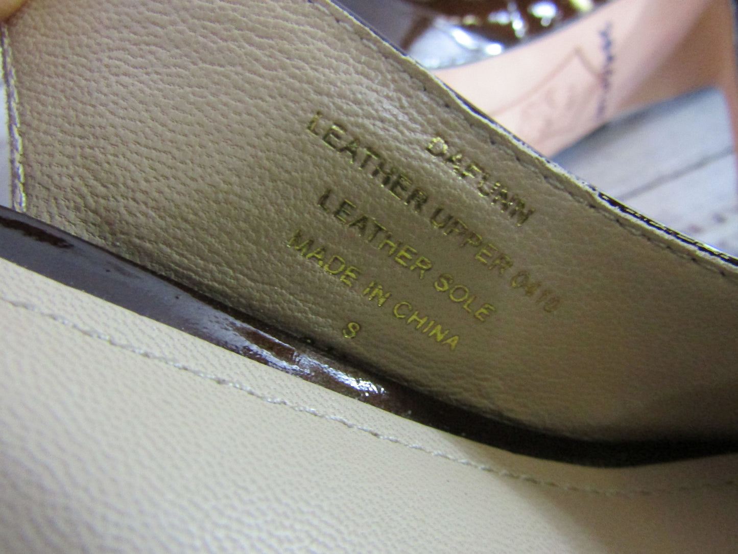 Joan & David Funn Women's Brown Patent Leather Slingback Heel Sandals Size 6.5