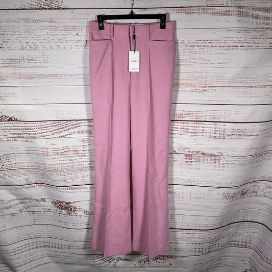 NWT Reiss Aura Pink Tailored Pleated Flare Trouser Pants Size 6 MSRP $285
