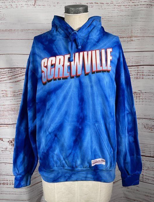 Mitchell & Ness x DJ Screw Men's Screwville Tie-Dye Pullover Hoodie Blue S