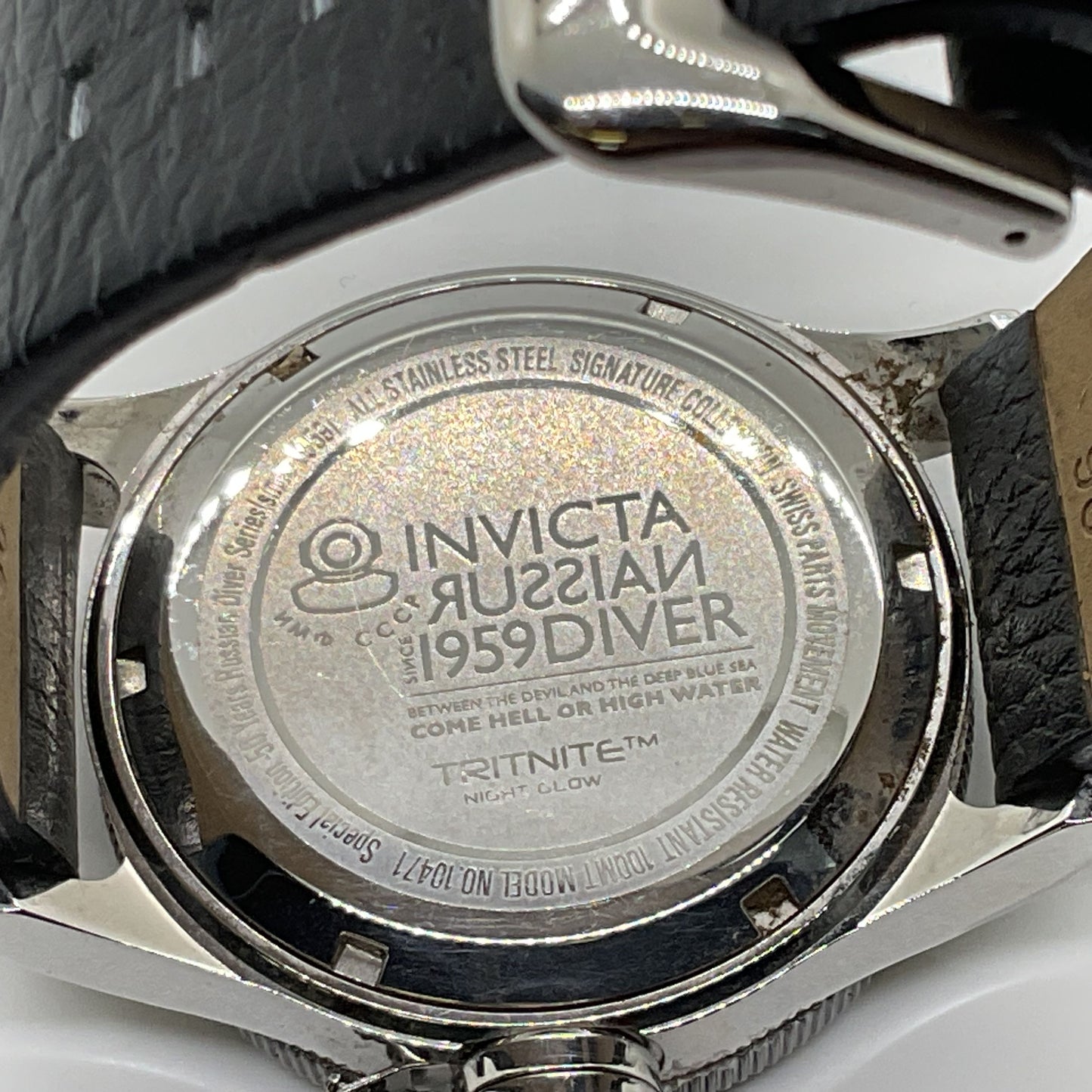 INVICTA Russian 1959 Diver Men's Watch with Black Band- NEEDS BATTERY