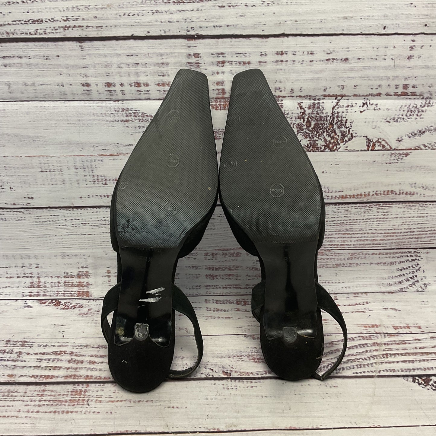 Giorgio Armani Black Suede Slingback Heel Women Size 8