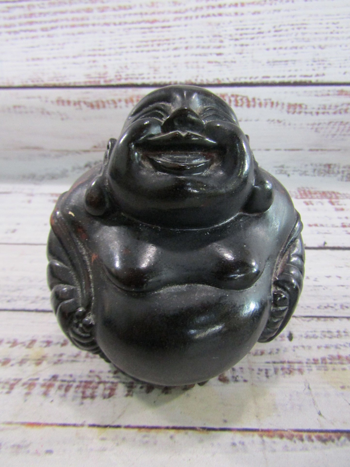 Set of 2 Wooden Buddha Figurines