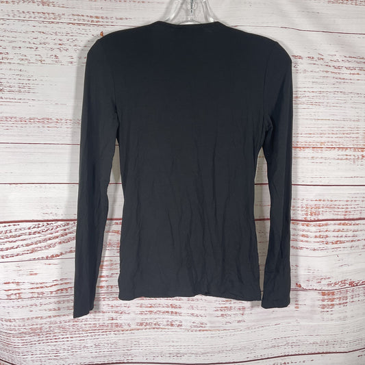 Jonathan Madeline Top Black Ruched Neckline Blouse - Size M New w/ Tags