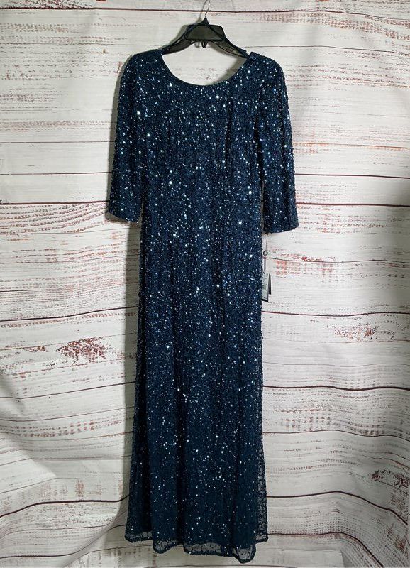 NWT Women's Adrianna Papell Blue Sequined Dress Size 10 Retail $329