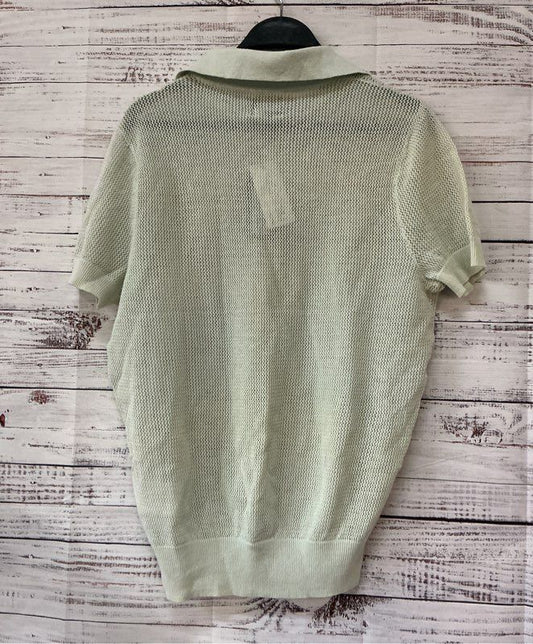 NWT Guess Light Green Mesh Polo Shirt Size M