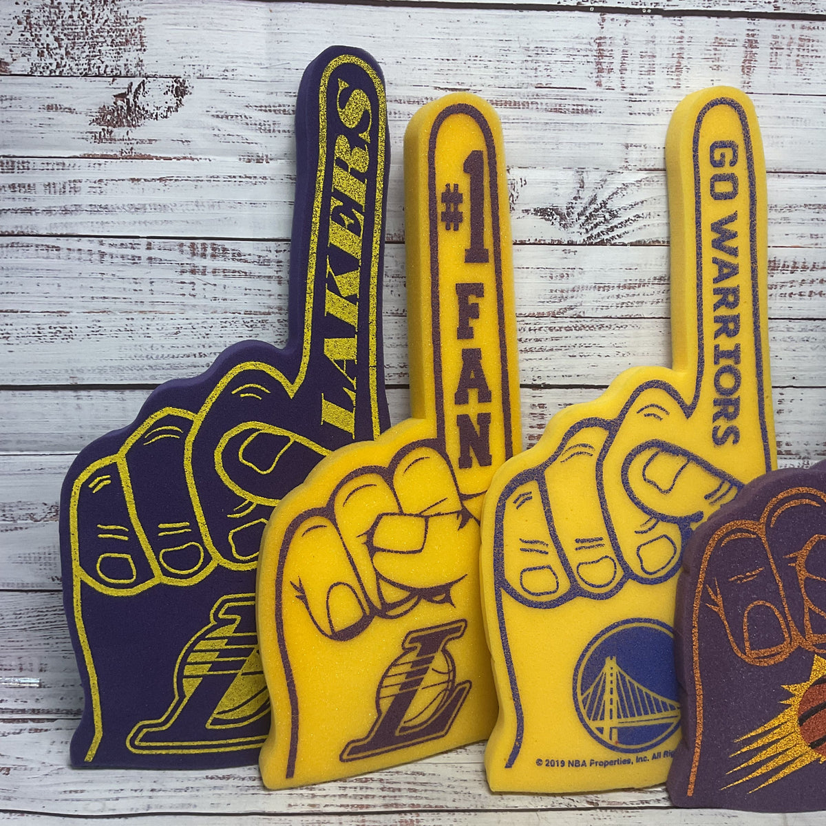 LA Lakers Phoenix Suns Golden State Warriors NBA Basketball Foam Finger Lot Of 4