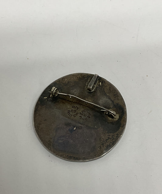 Taxco Mexico 925 Sterling Silver Abalone Inlay Vintage Brooch Pendant