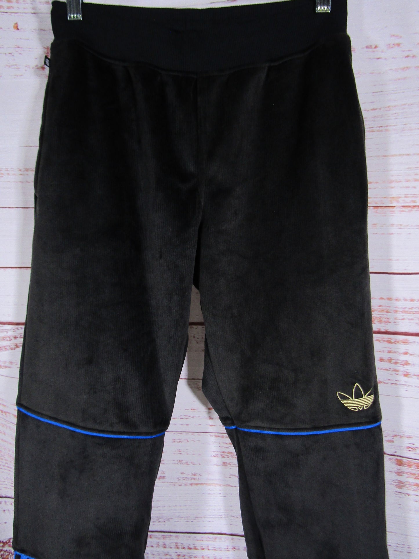 adidas Tyshawn Men's Black Velour Track Pants Size XS HN1843