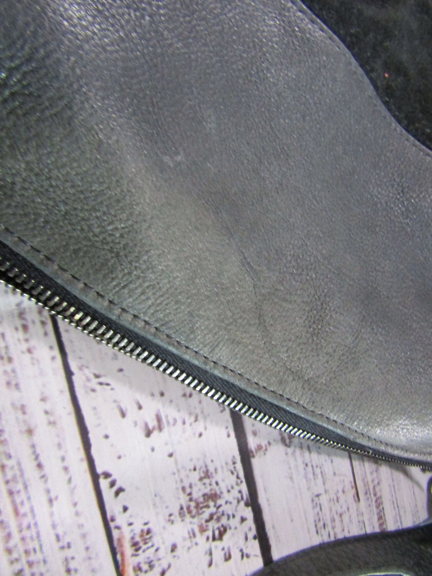 Guerin Women's Distressed Black Leather Shoulder Bag Made in Beverly Hills