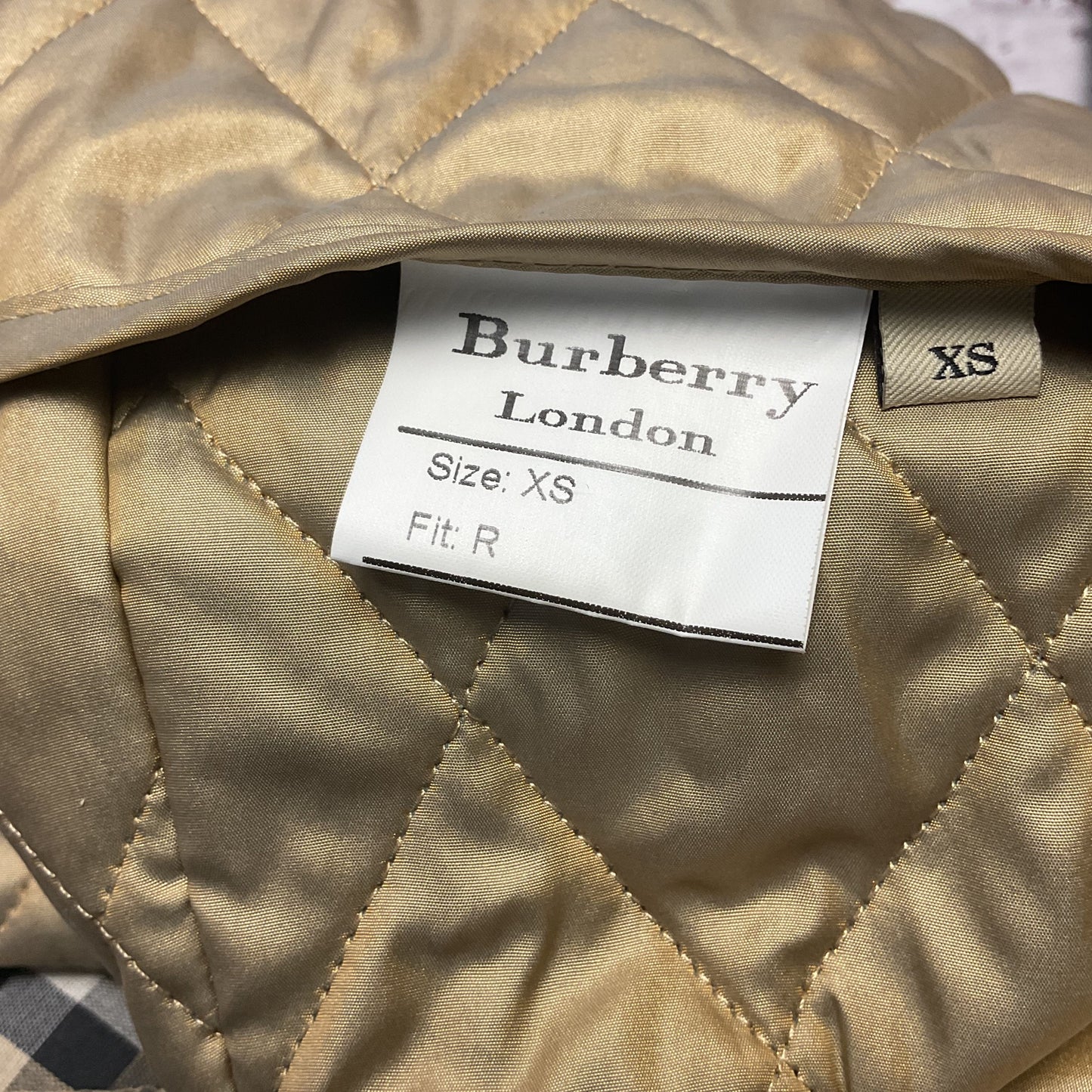 Burberry Gold Quilted Snap Button Jacket - Size XS