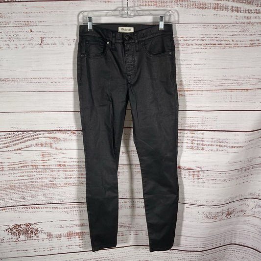 NWT Madewell 9" High Rise Skinny Coated Black Jeans - Size 28