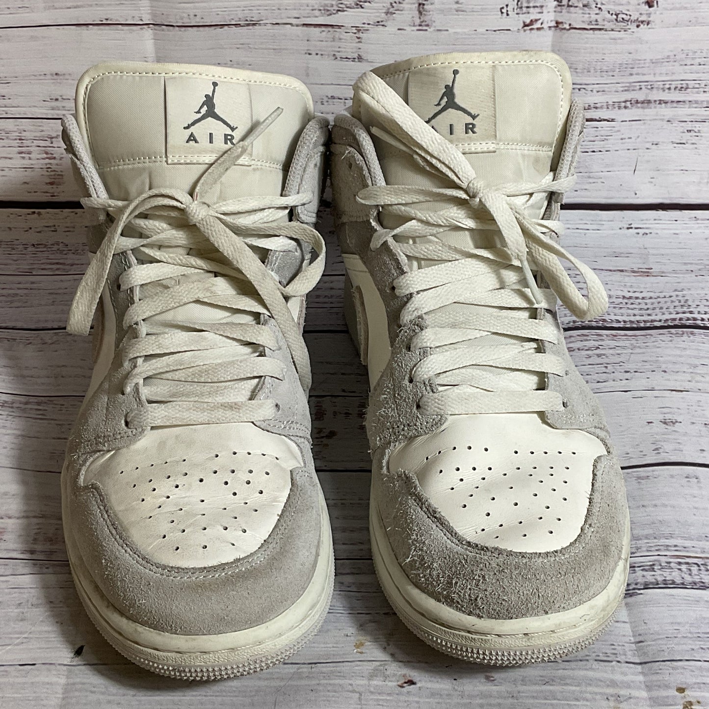 NIKE Air Jordan's 1 FQ7720-002 Men's White Gray Sneakers Shoes- SZ 8.5